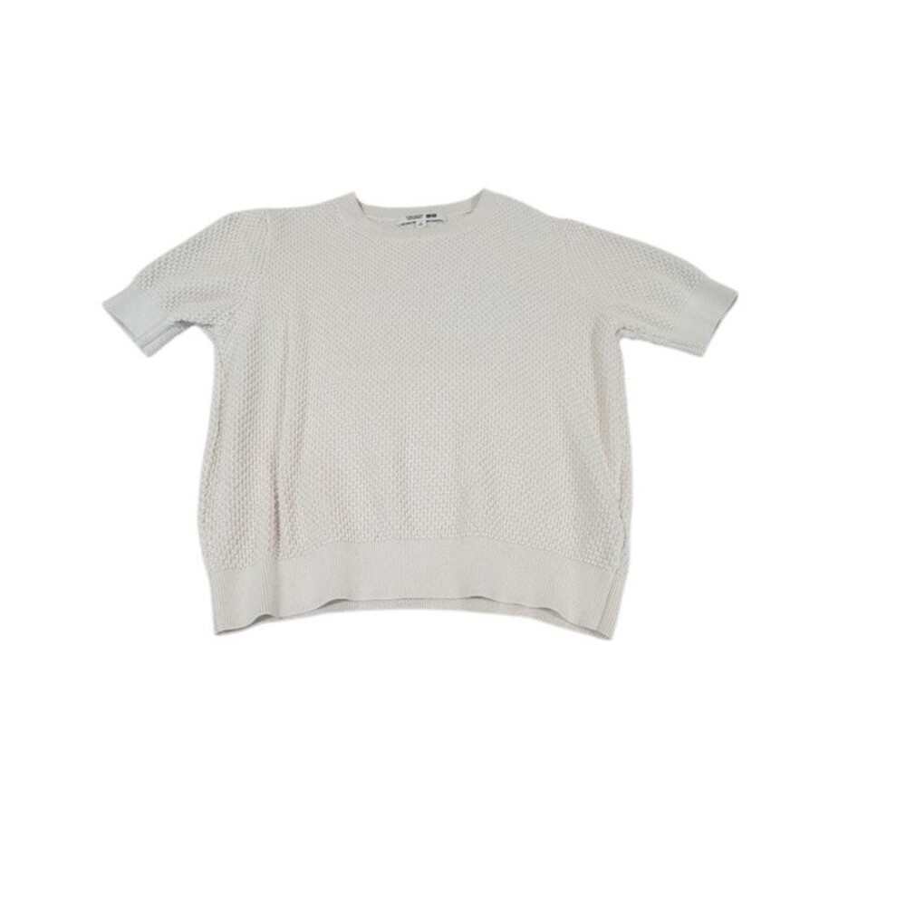 Uniqlo x Comptoir des Cotonniers Sweater Womens M Ivory Waffle Knit Top